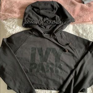 IVY PARK Black Cropped Hoodie - Women's